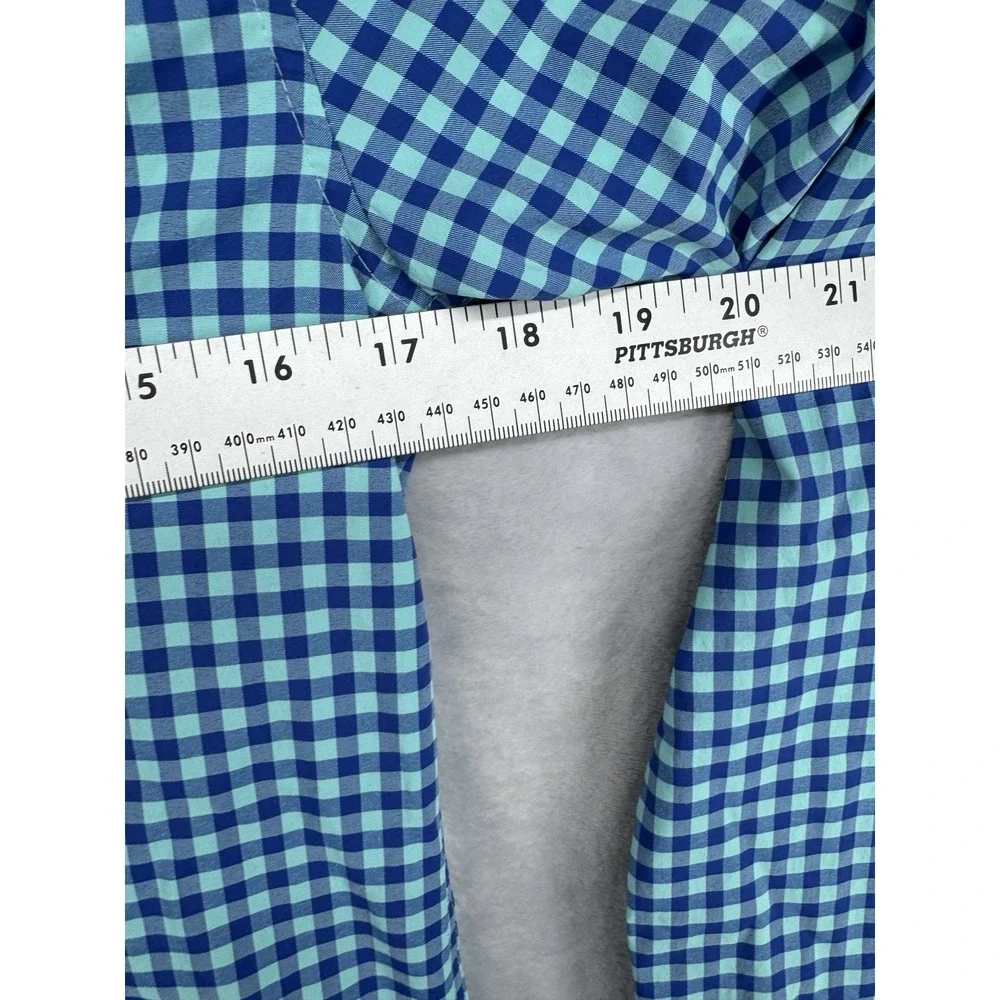 Vineyard Vines Peformance Shirt Blue Plaid Button Down Youth Boys Size‎ M 12-14
